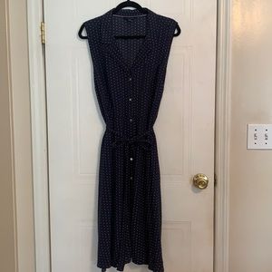 Tommy Hilfiger navy blue and white polka dot sundress. Size XXL.